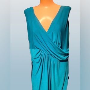 Jones New York turquoise draped dress